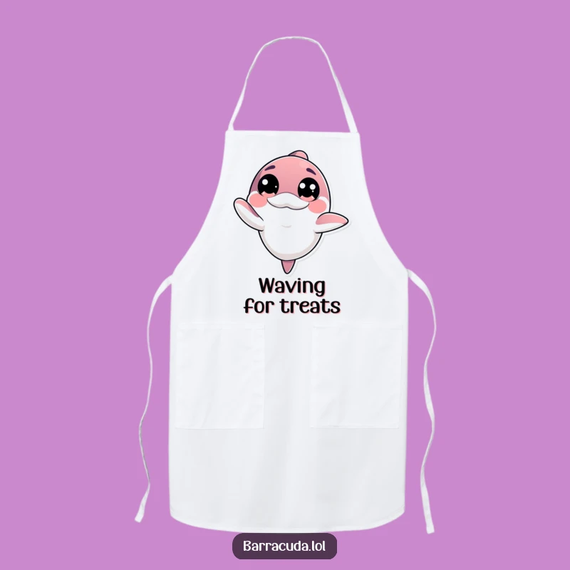 Funny Kawaii Barracuda Apron: Bake with Friendly Waves!