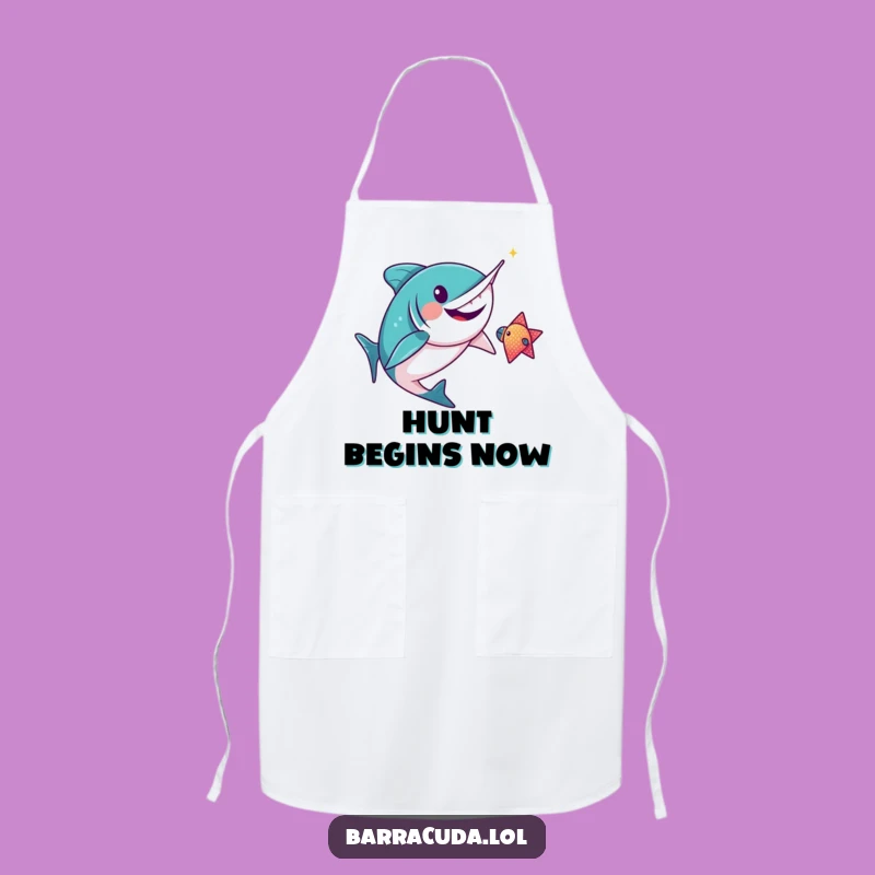 Funny Kawaii Barracuda Kitchen Apron: Cook with Playful Glee!