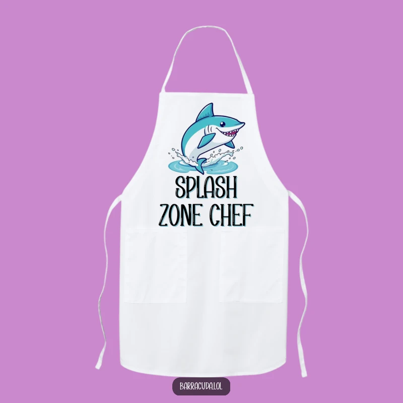 Funny Kawaii Barracuda Leaping Apron - Hilarious Kitchen Splash Guard