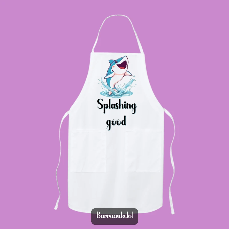 Funny Kawaii Barracuda Splash Apron - Kitchen Splash Humor