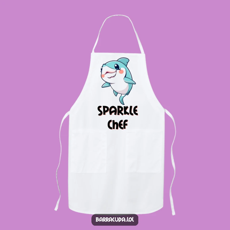 Funny Kawaii Barracuda Wink Apron - Kitchen Magic & Glamor
