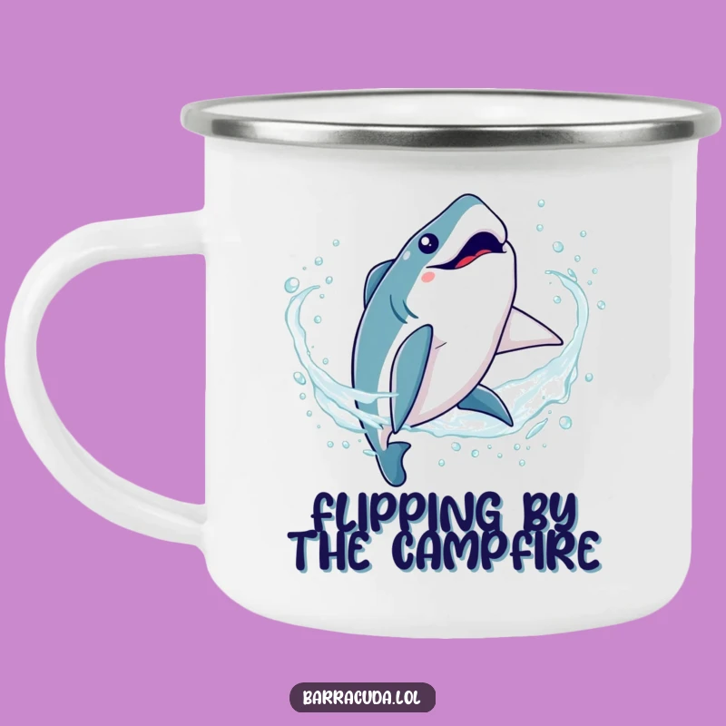 Funny Kawaii Barracuda Camping Mug: Silly Somersault Adventure Cup, Outdoor Laughs
