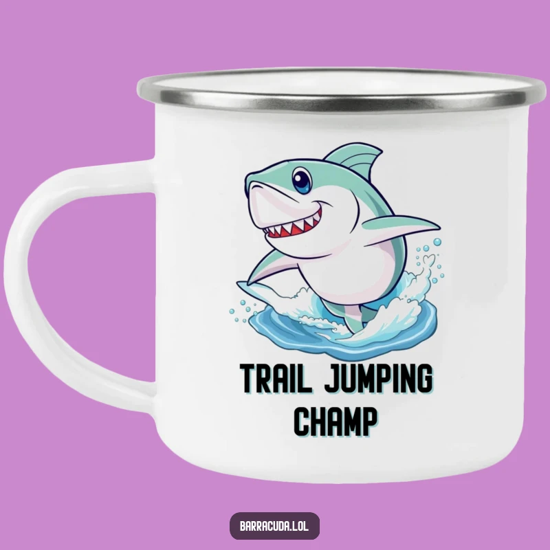 Funny Barracuda Leap Camping Mug - Outdoor Adventure Humor Gift
