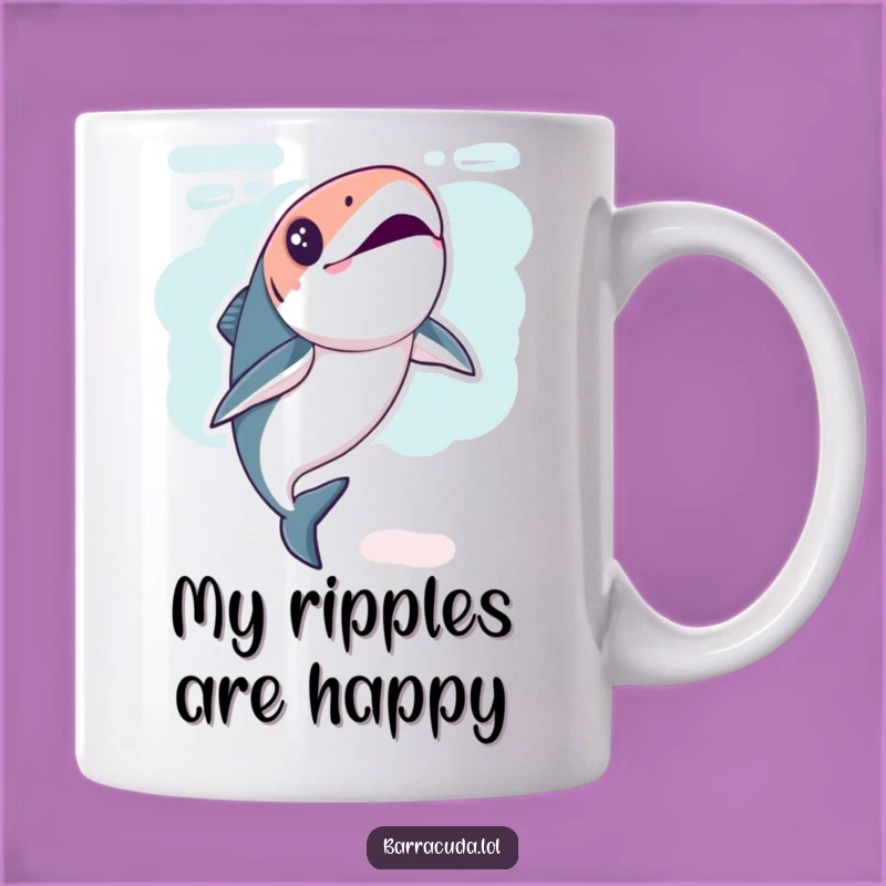 Funny Kawaii Barracuda Flip Mug: Playful Underwater Action, Perfect Gift