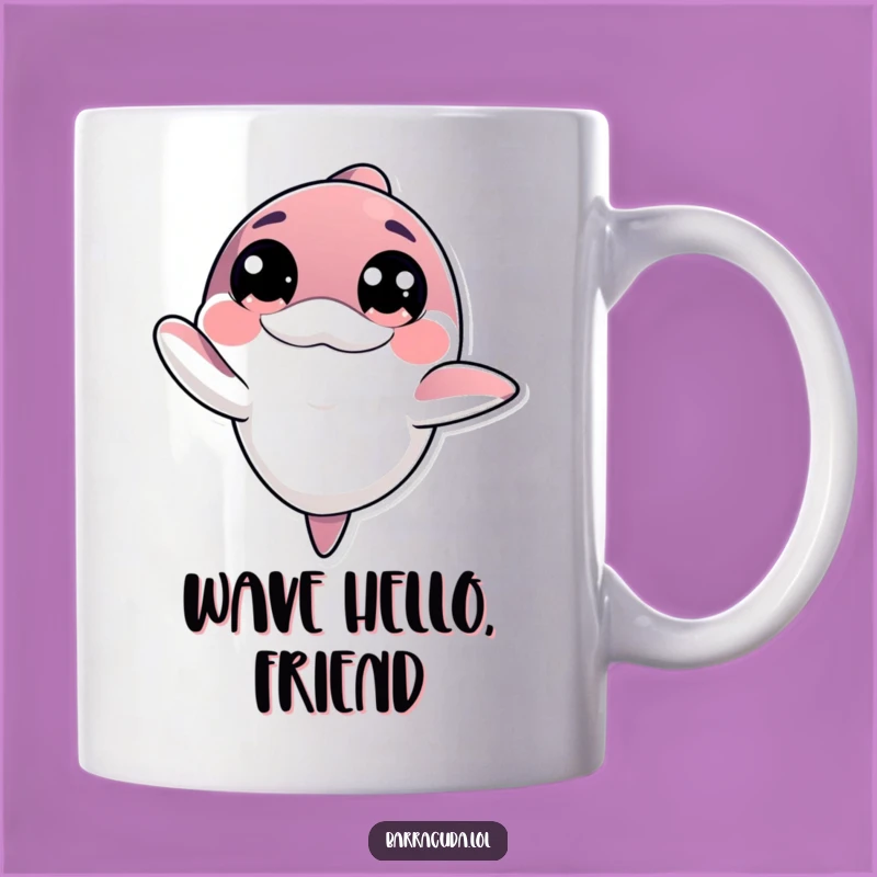 Funny Kawaii Barracuda Wave Mug: Innocent Greeting Gift!