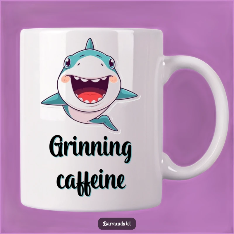 Funny Kawaii Barracuda Grin Mug, Hilarious Ocean Lover Gift