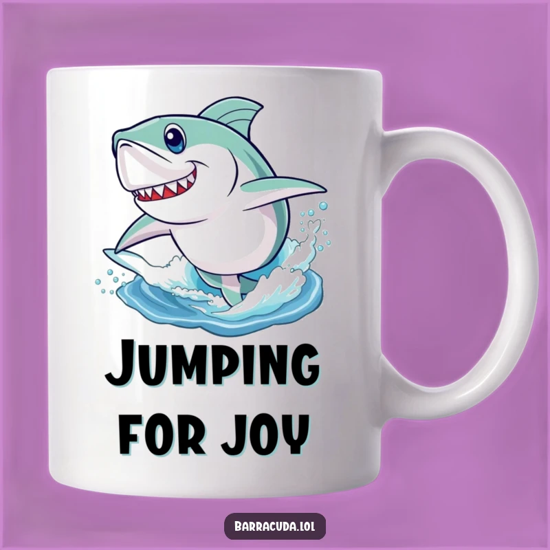 Funny Barracuda Leap Mug - Energetic Fish Jumping Art Gift