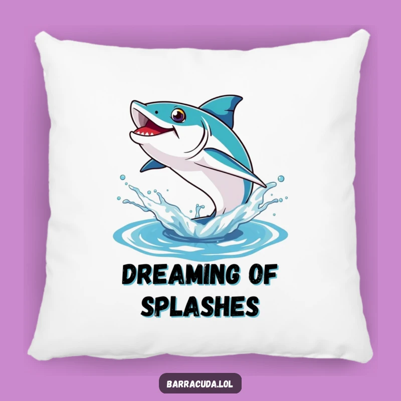 Funny Barracuda Pillow: Cozy & Energetic Leap, Soft Humorous Accent Gift