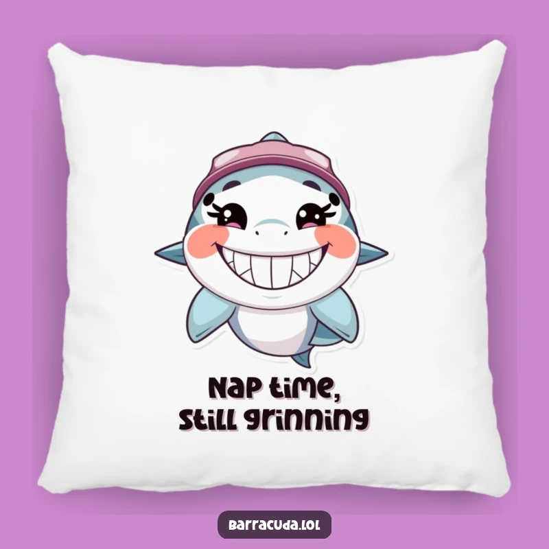 Soft Funny Barracuda Grin Pillow: Cuddle Up With a Cheerful Fish