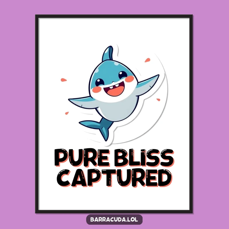 Funny Kawaii Barracuda Digital Art: Joyful Spin for Your Screen!