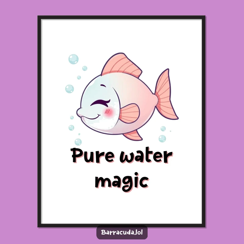 Funny Winking Fish Digital Art: Playful Bubbles for Your Walls