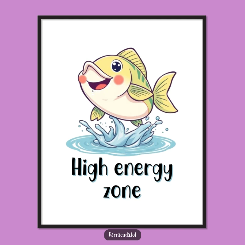 Funny Leaping Fish Digital Art: Energetic Smiles for Your Walls