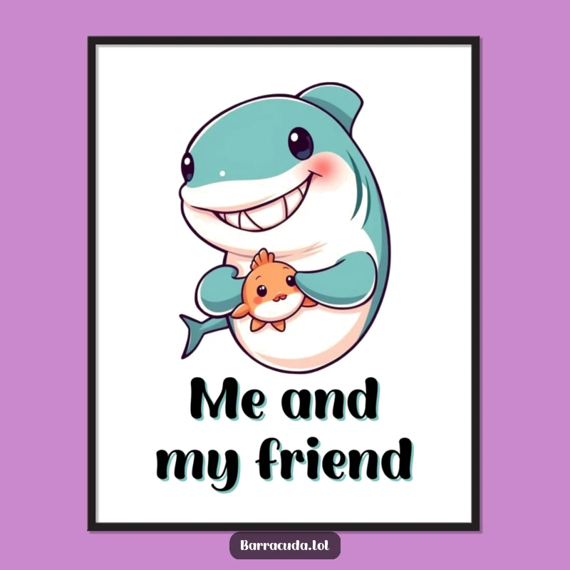 Funny Barracuda Friend Digital Art - Instant Heartwarming Decor Gift