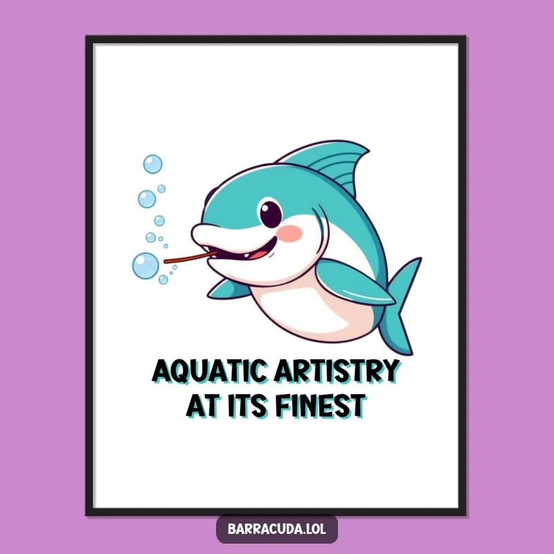 Printable Funny Amused Barracuda Bubble Art - Instant Joy for Your Walls!