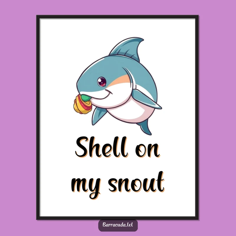 Funny Barracuda Shell Balancing Digital Art - Instant Skillful Humor Gift