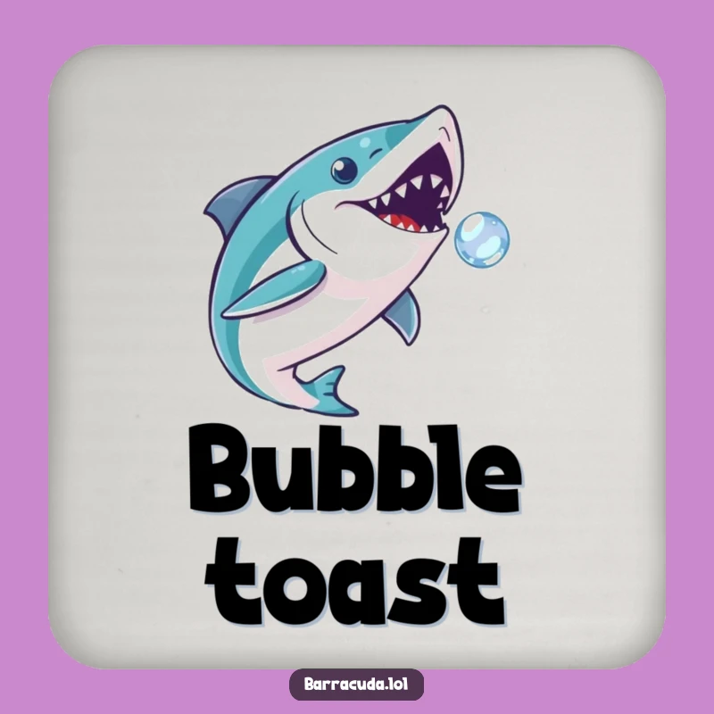 Funny Playful Barracuda Bubble Drink Coaster - Chic Surface Protection & Hilarious Gift!
