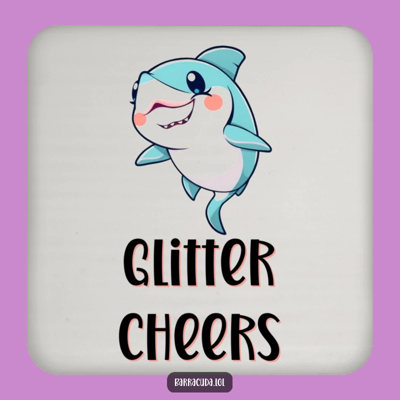 Funny Kawaii Barracuda Wink Coaster - Protect Surfaces with Magic