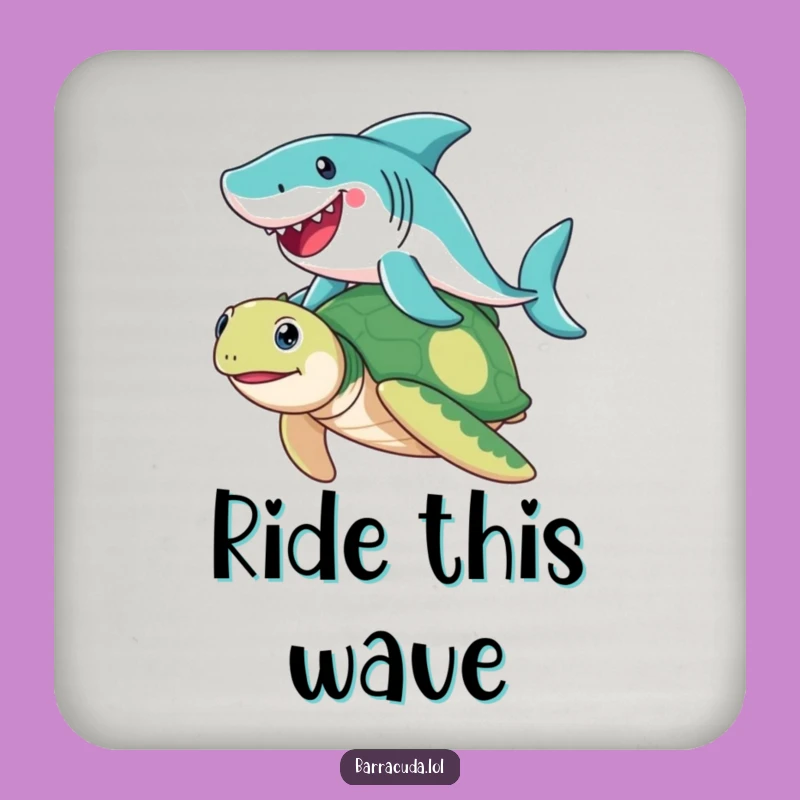 Funny Barracuda Turtle Drink Coaster - Joyful Ocean Protection for Your Furniture