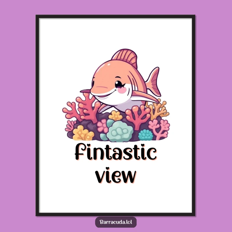 Funny Barracuda Wink Poster: Hilarious Underwater Art for Wall Decor