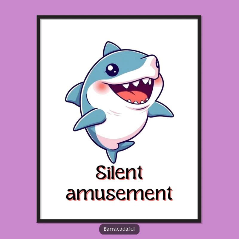 Funny Poster Barracuda Silent Giggle Aquatic Art