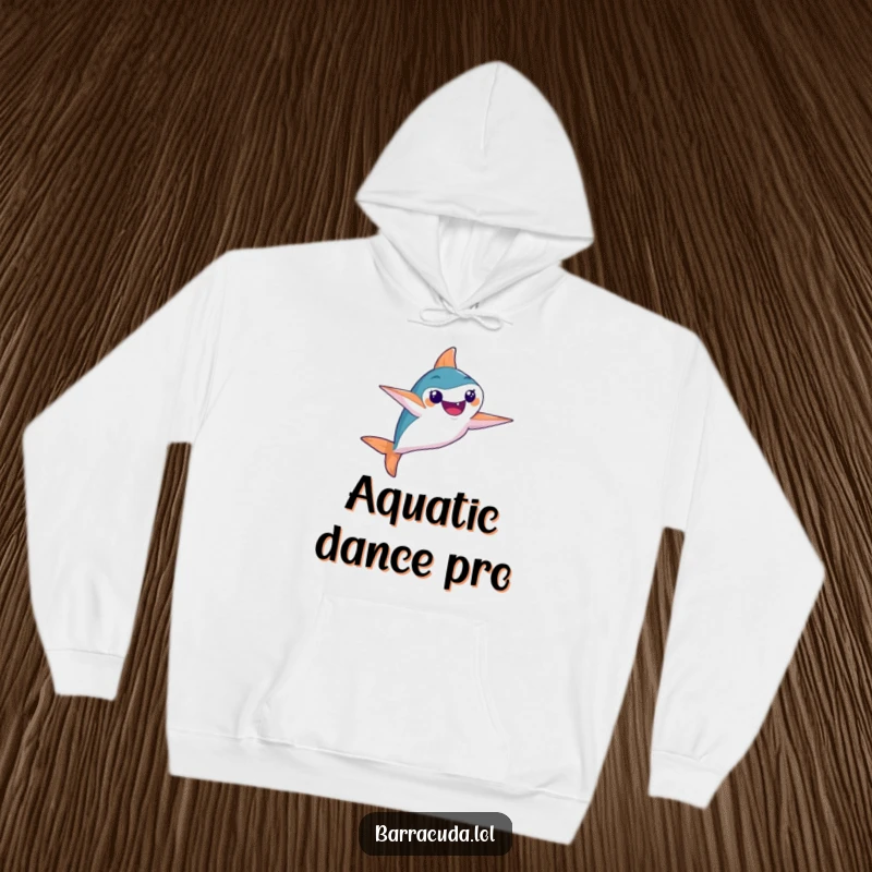 Funny hoodie showcasing a barracuda performing an elaborate synchronized swimming routine with perfect form and artistic flair.
