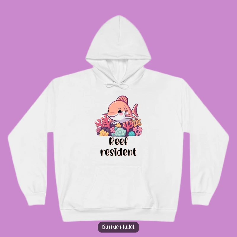 Funny Barracuda Wink Hoodie: Cozy & Humorous Coral Reef Creature Comfort