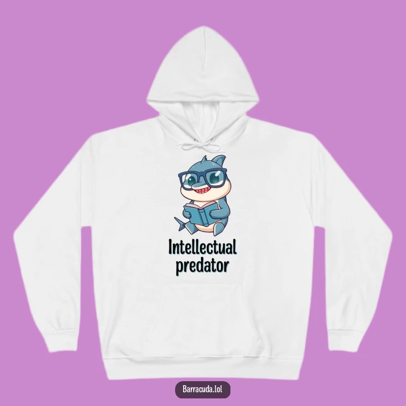 Funny Barracuda Hoodie: Cozy Reader in Glasses, Ultimate Intellectual Humorous Gift