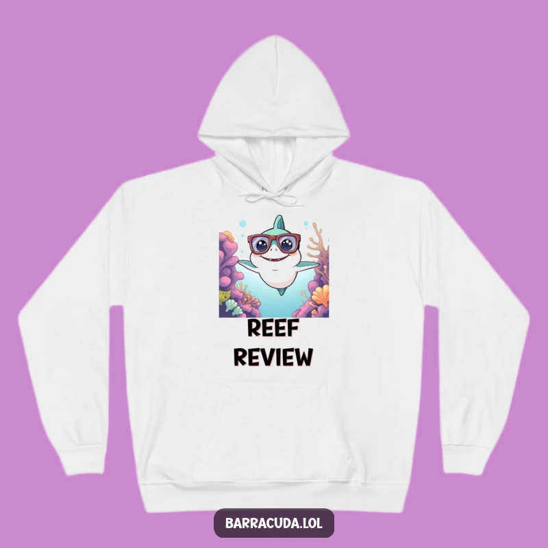 Cozy Funny Kawaii Barracuda Glasses Hoodie - Warm Intellectual Ocean Comfort