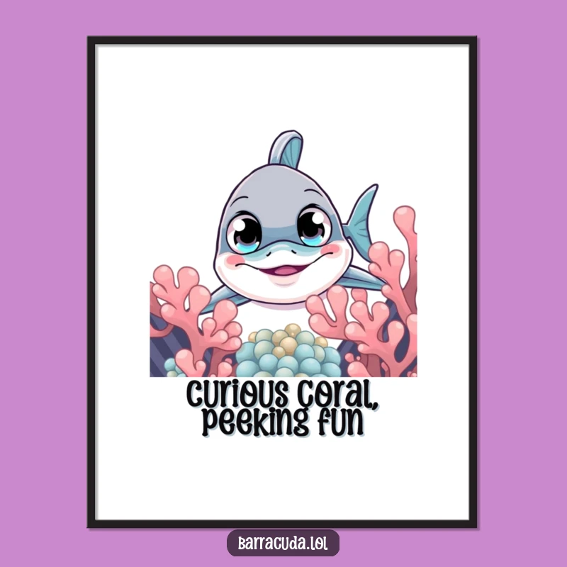Free Printable Wall Art: Curious Barracuda's Peek for Your Decor