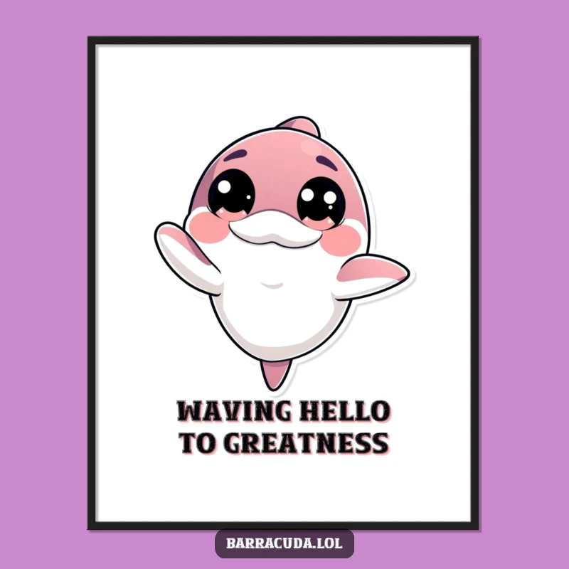 Free Printable Kawaii Barracuda Art: Friendly Wave Downloadable Decor