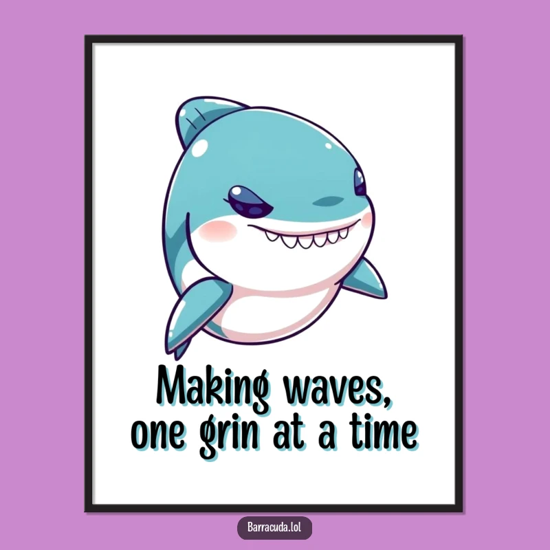 Free Printable Wall Art: Funny Kawaii Barracuda, Quirky Downloadable Decor for Your Home