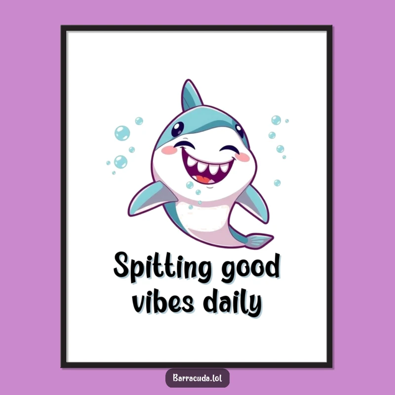 Free Printable Wall Art: Giggling Barracuda Bubbles, Funny Downloadable Art Decor