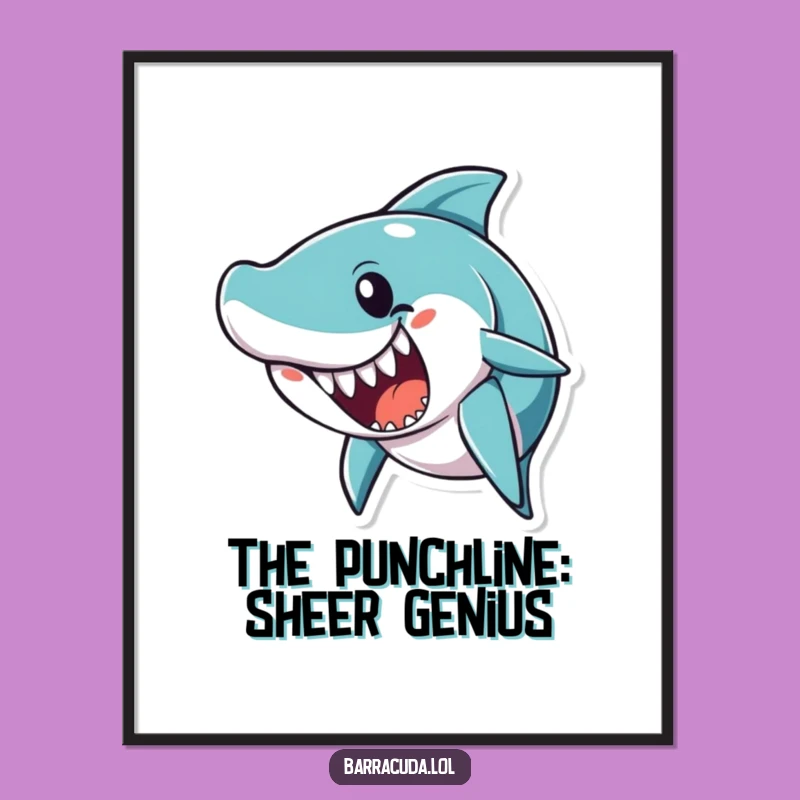 Free Printable Wall Art: Joke-Telling Barracuda - Funny Downloadable Decor