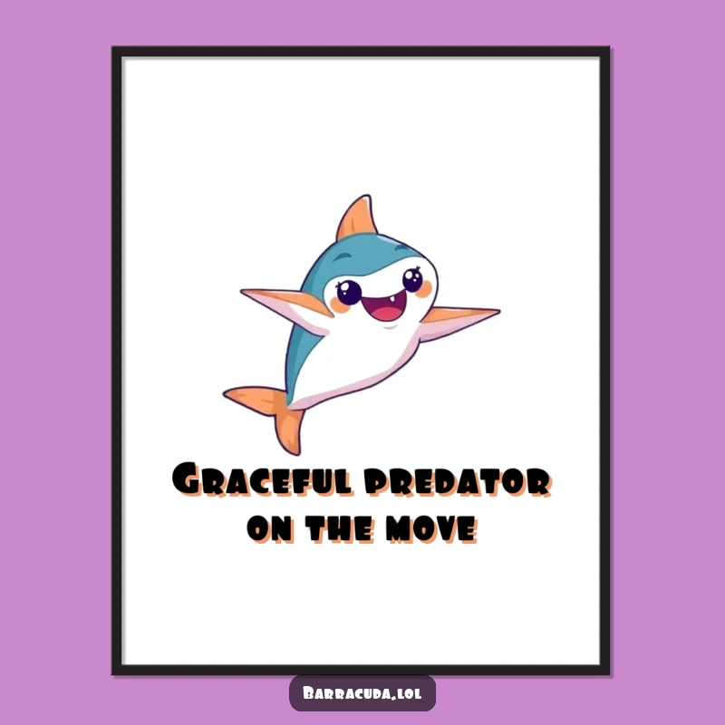 Free Printable Wall Art: Synchronized Barracuda Flair, Humorous Downloadable Decor