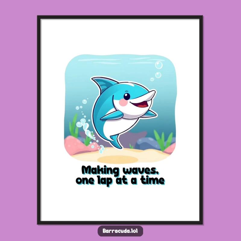 Free Printable Wall Art: Barracuda's Synchronized Swim Splash - Funny Downloadable Decor
