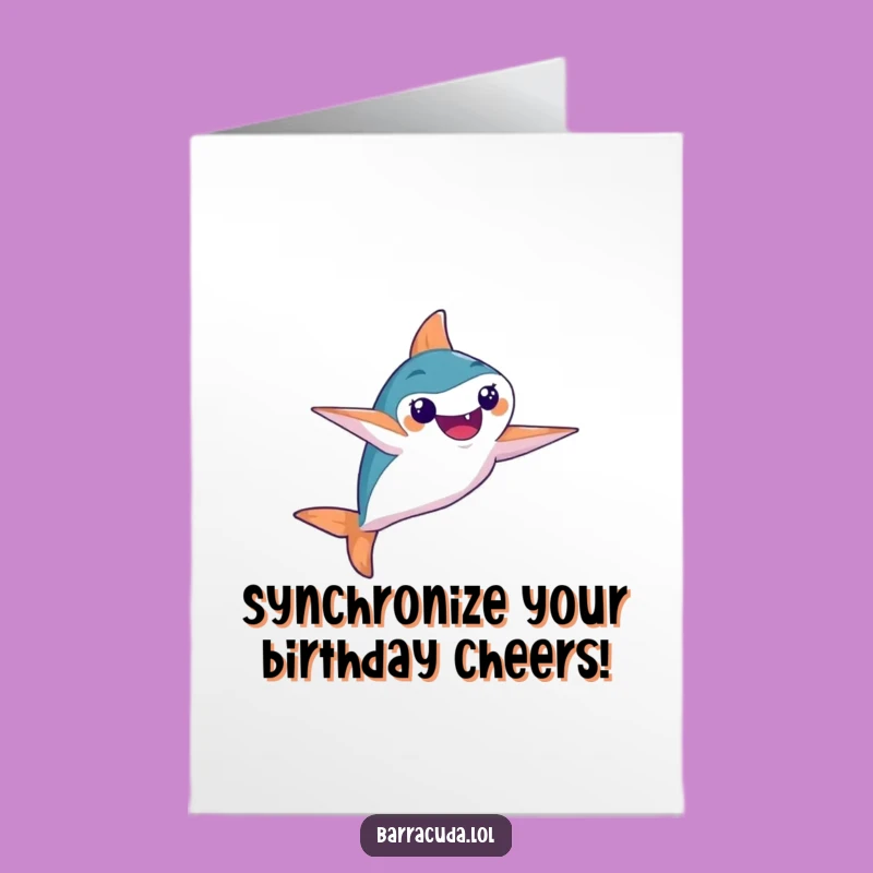 Free Printable Birthday Card: Synchronized Barracuda for a Glamorous Downloadable Gift