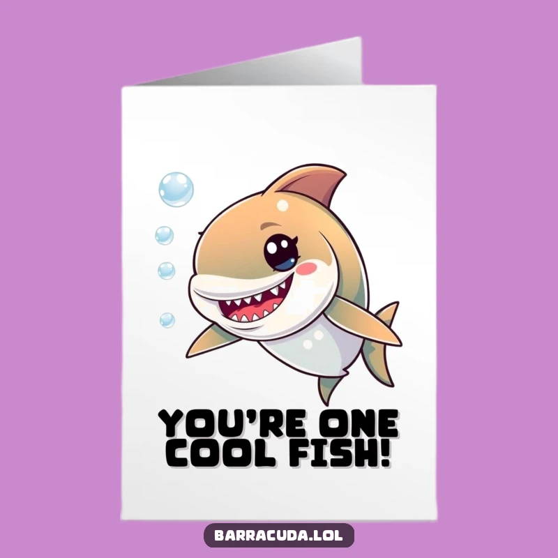 Free Printable Congrats Card: Cheeky Barracuda & Bubbles for a Humorous Downloadable Gift