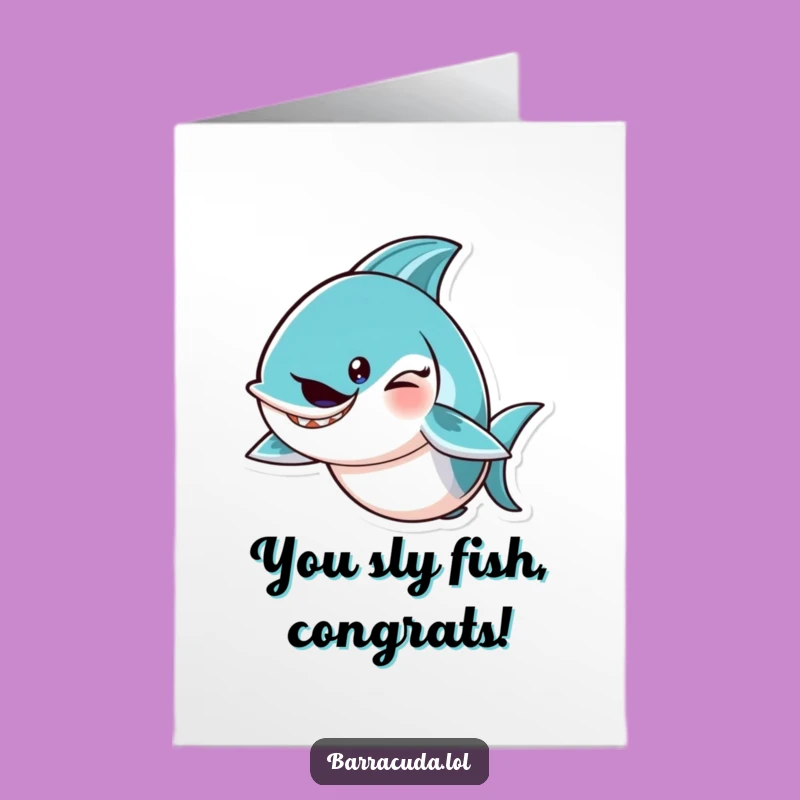 Free Printable Congrats Card: Cheeky Barracuda Wink Greeting - Humorous Downloadable Gift