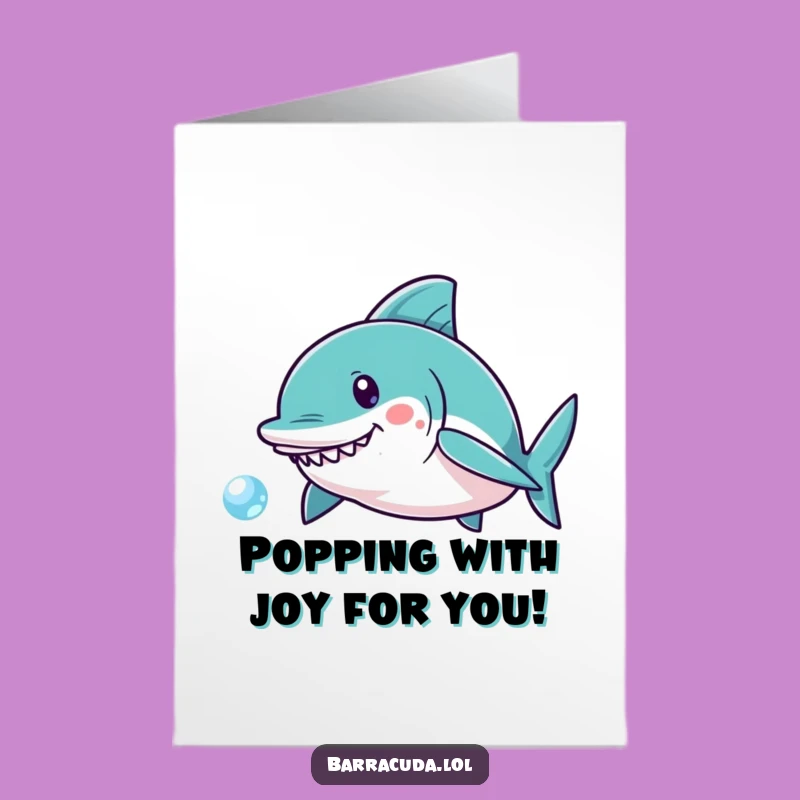 Free Printable Congrats Card: Barracuda Bubble Chase, Funny Downloadable Celebration