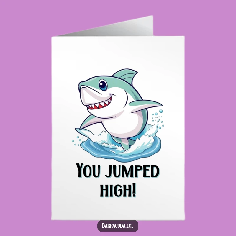 Free Printable Congrats Card: Barracuda's Leap of Success - Downloadable Celebration Gift
