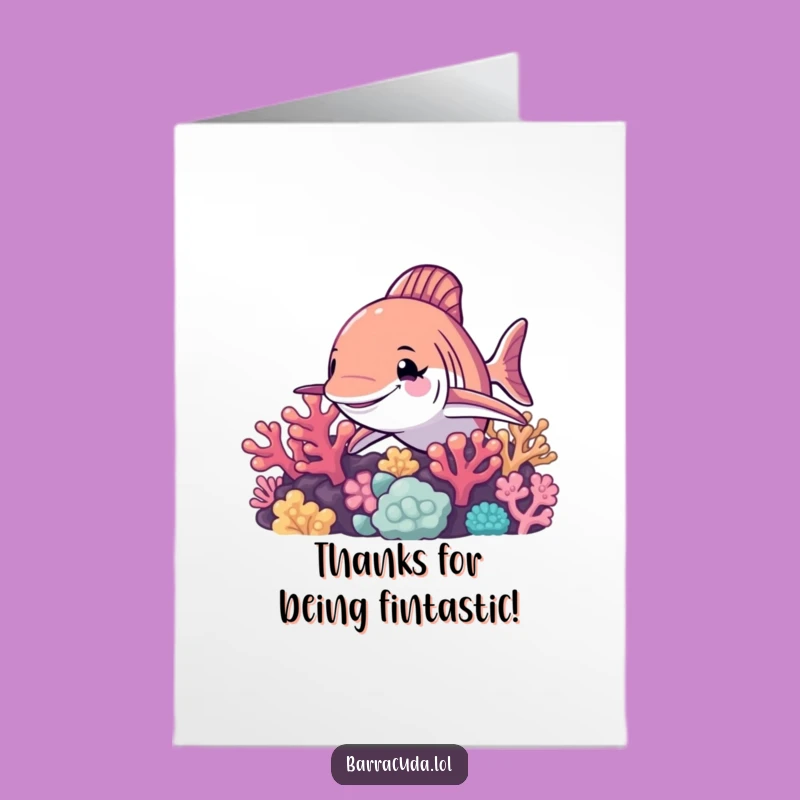 Free Printable Barracuda Wink Thank You Card - Grateful Downloadable Art