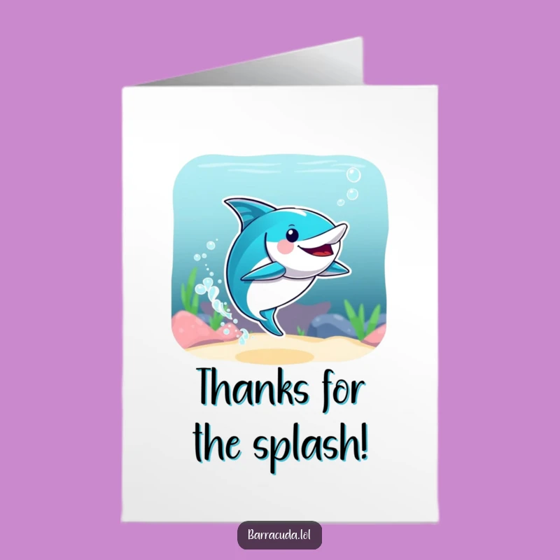 Free Printable Thank You Card: Barracuda's Splashy Gratitude - Unique Downloadable Gift