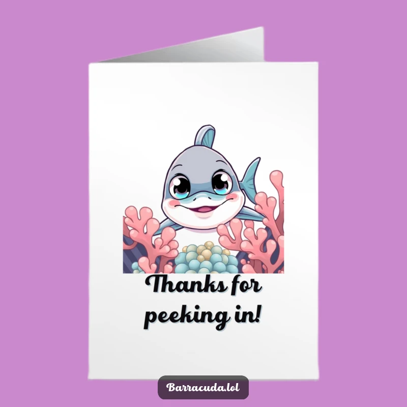 Free Printable Thank You Card: Curious Barracuda's Peek Downloadable Gift