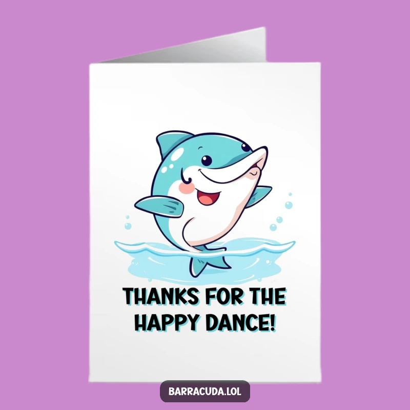 Free Printable Thank You Card: Wiggle Dance Barracuda, Playful Gratitude Gift