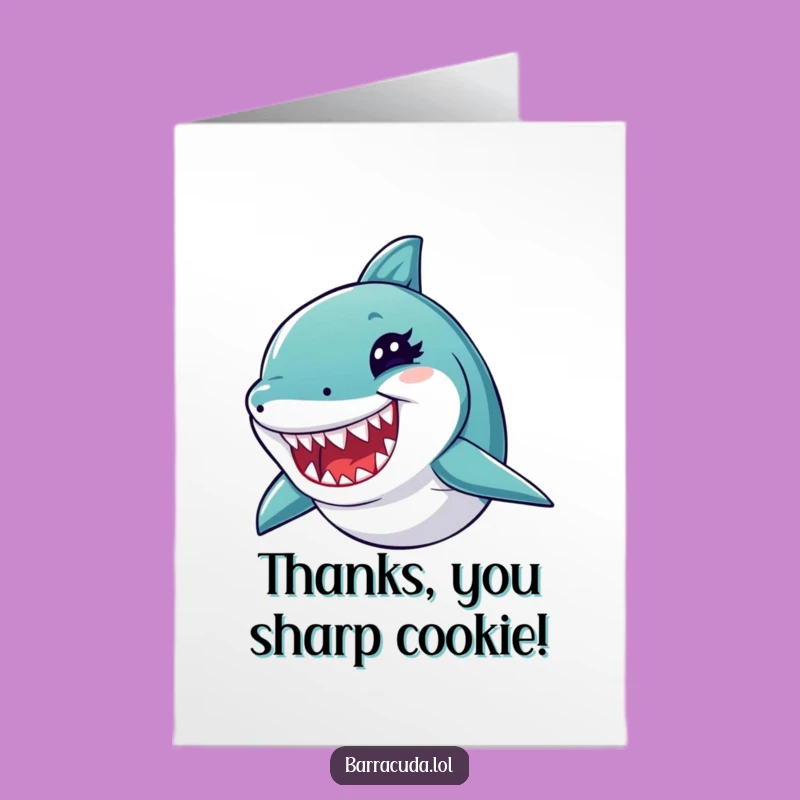 Free Printable Thank You Card: Winking Barracuda's Grateful Nod Downloadable Gift