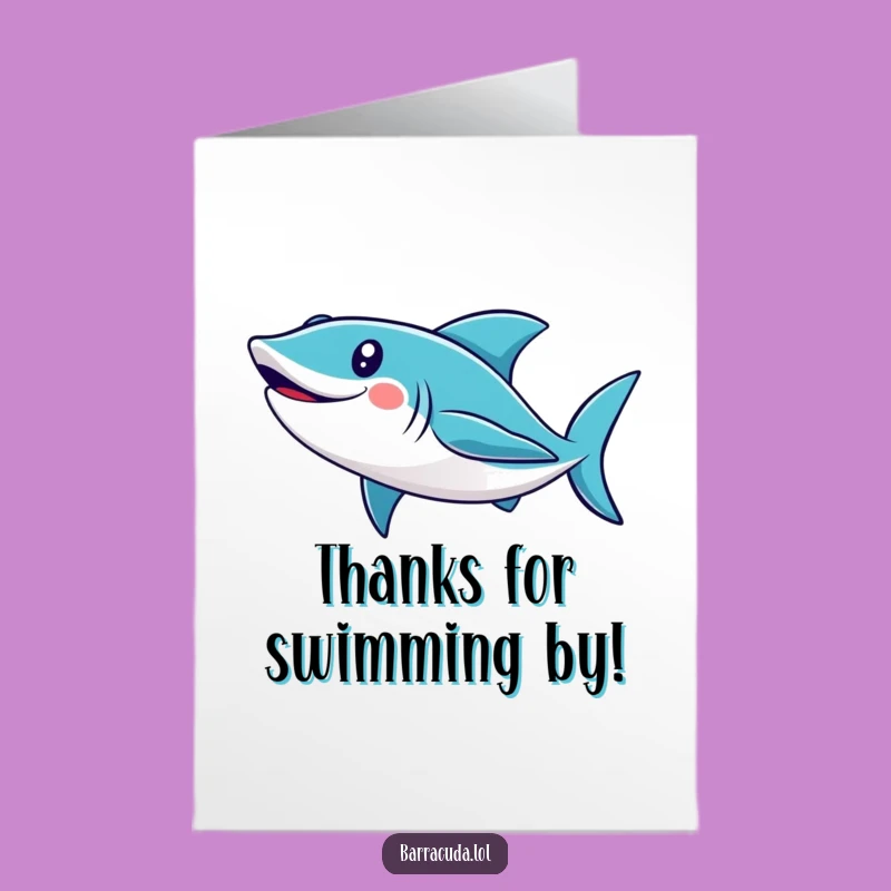 Free Printable Thank You Card: Cute Barracuda's Looping Gratitude Downloadable Gift