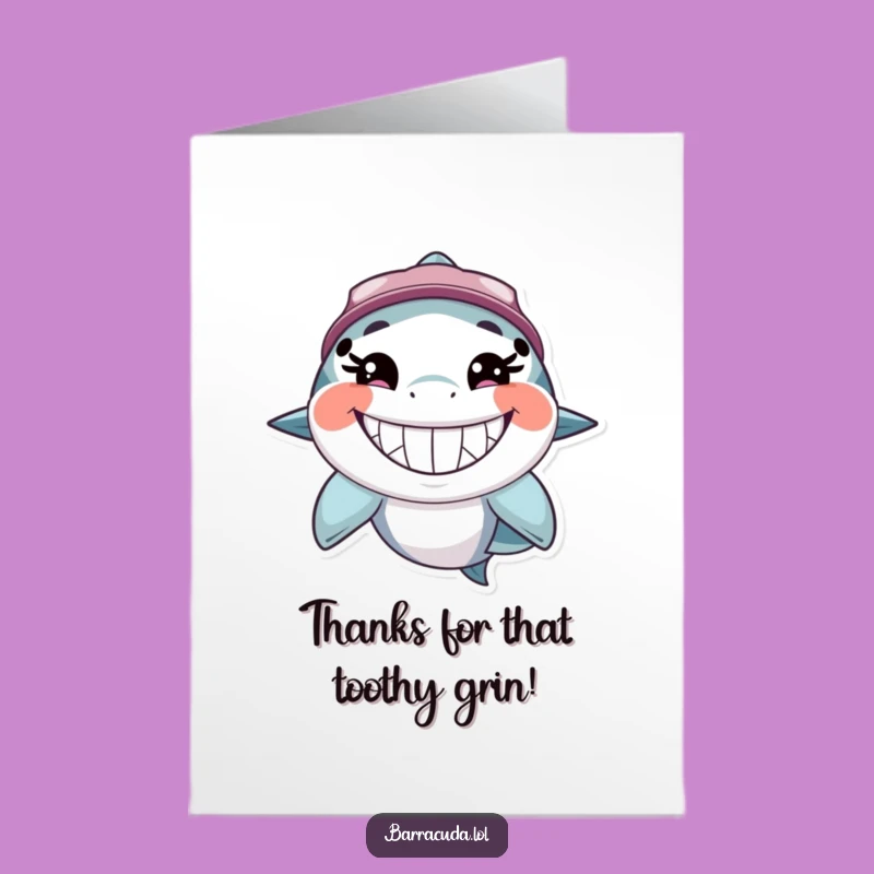 Funny Thank You Card: Free Printable Barracuda Grin, Express Gratitude Downloadable
