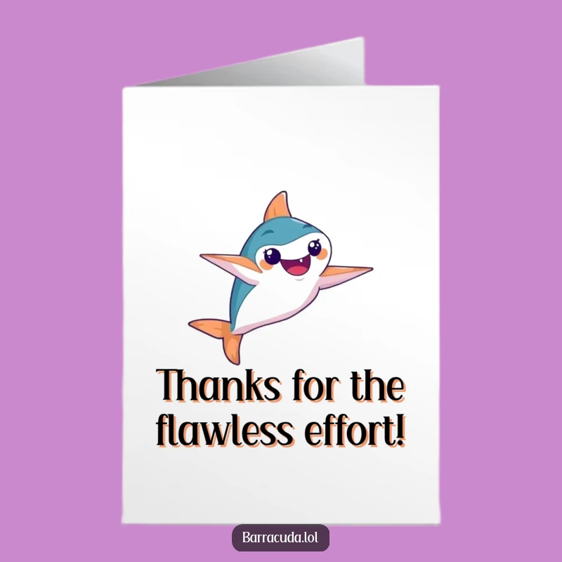 Free Printable Thank You Card: Graceful Barracuda Flair for a Chic Downloadable Gift