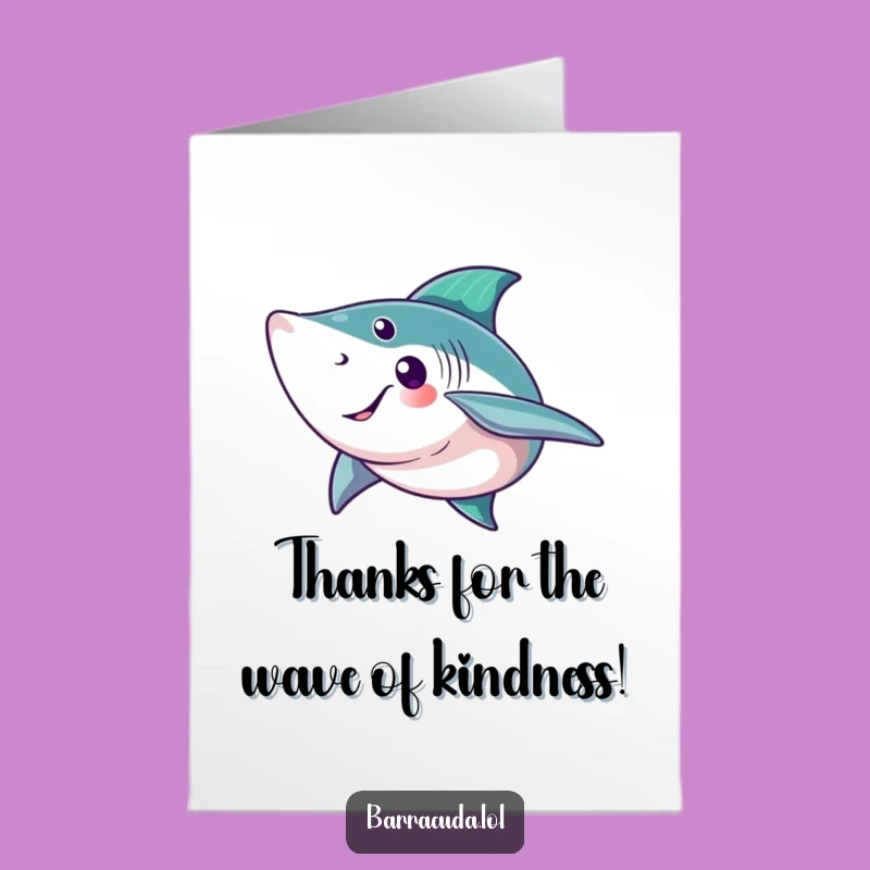 Free Printable Thank You Card: Barracuda Tail Wave - Ocean Gratitude Gift