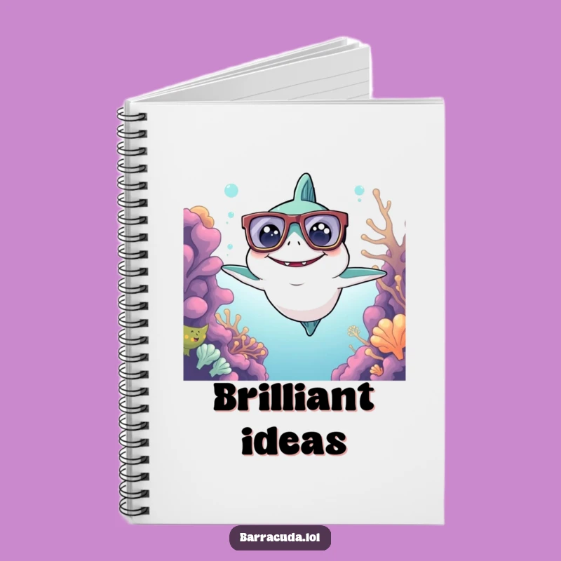 Funny Kawaii Barracuda Glasses Notebook - Jot Down Smart Ideas